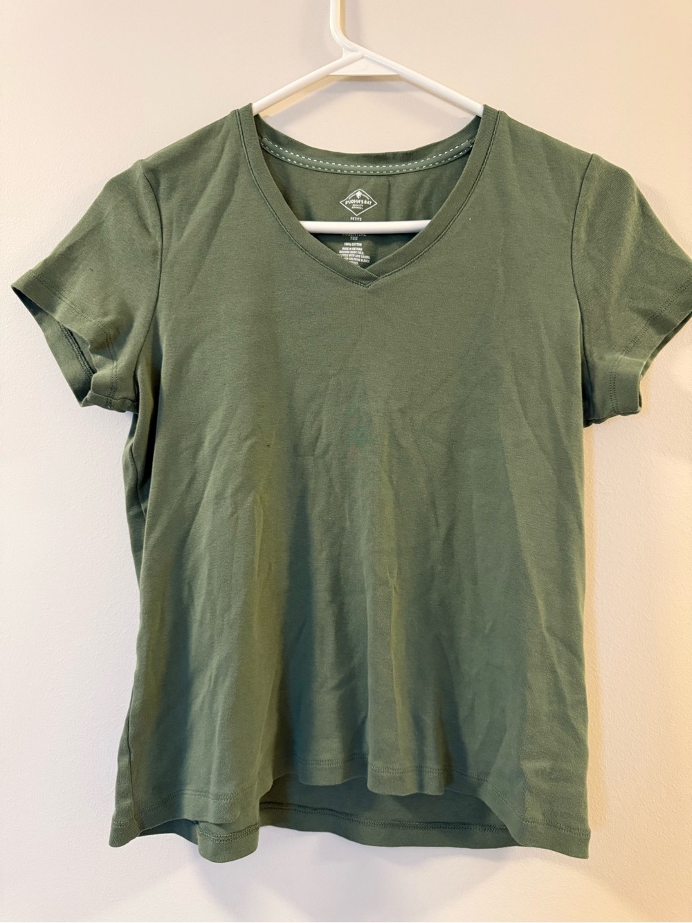 Olive Green V-Neck Women's Tee